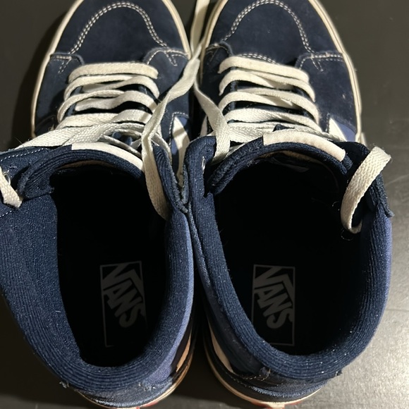 VANS old school SK8-Hi Blue White Men's Size 8.5 High Top Sneakers Shoes EUC - Picture 6 of 6